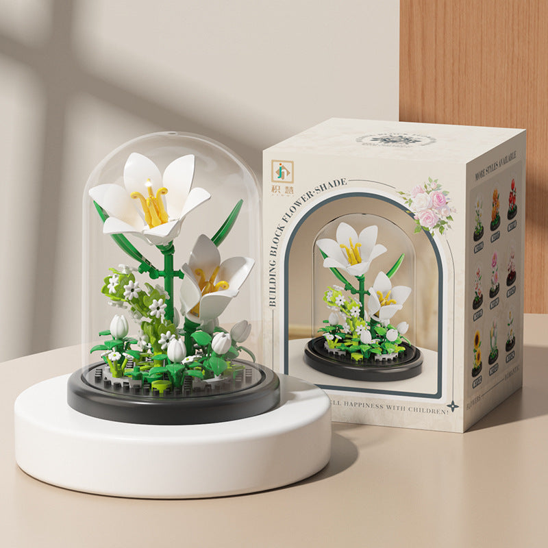 Eternal Flower Basket Decoration Rose Bouquet Children Educational Assembly Toy