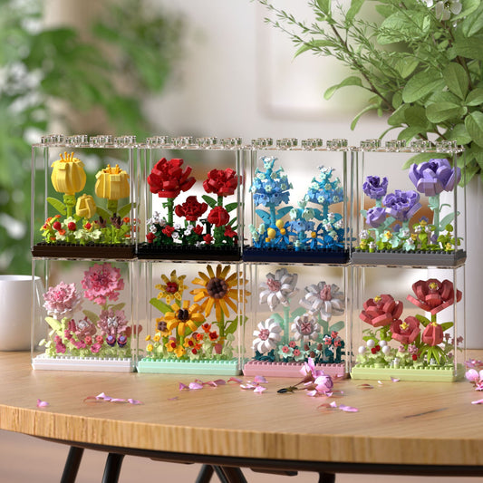 Eternal Flower Basket Decoration Rose Bouquet Children Educational Assembly Toy