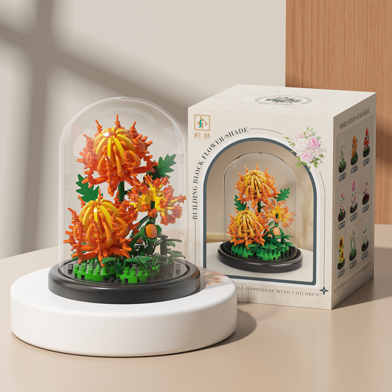 Eternal Flower Basket Decoration Rose Bouquet Children Educational Assembly Toy