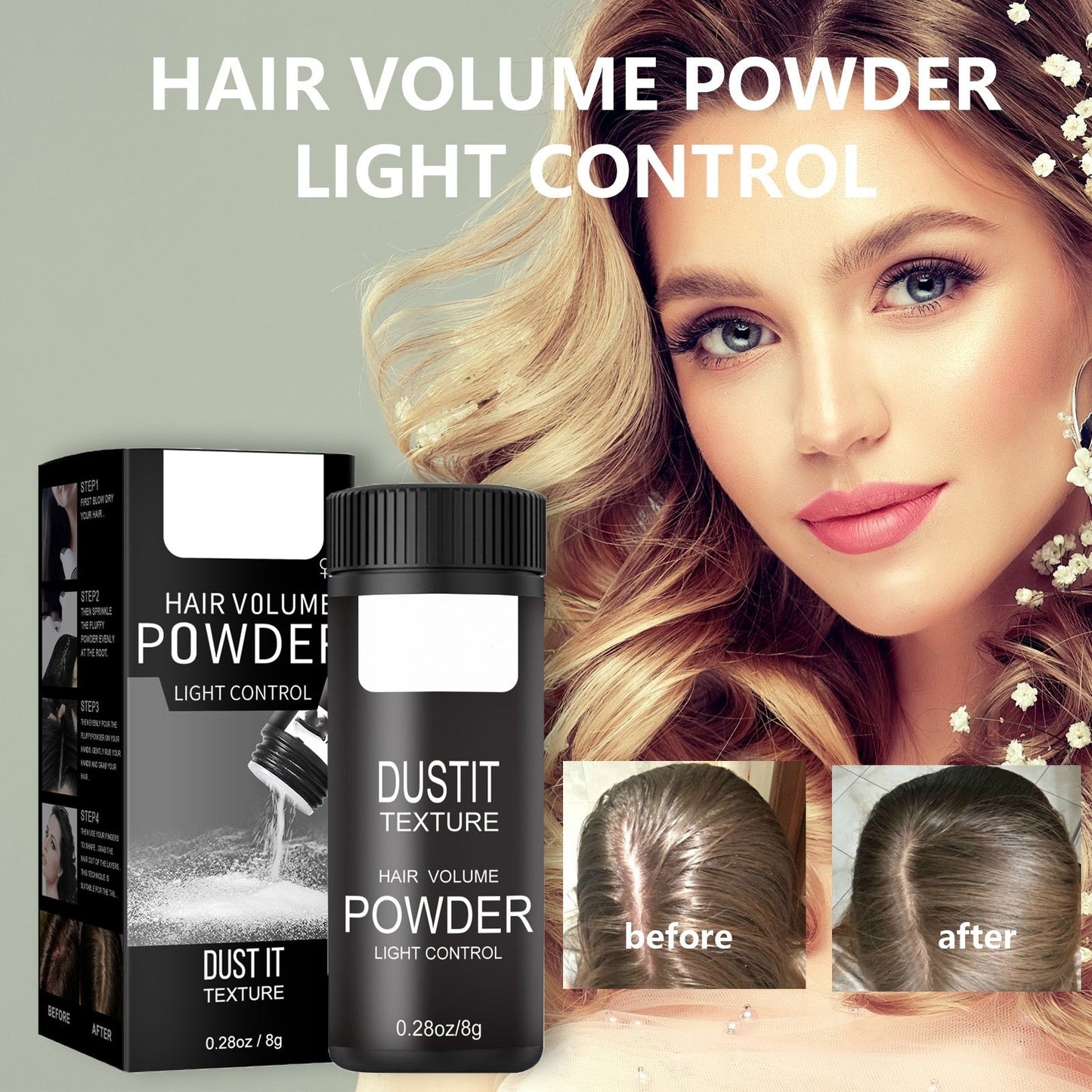 fluffix Hairstyle Booster-Dry Matte Styling & Long-Lasting Hold Powder for Men & Women